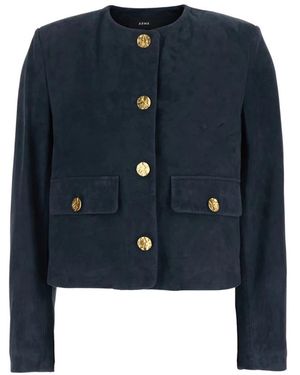 Arma Jassen ,Zwart ,Leer Lorenne Suede Jacket - Blauw