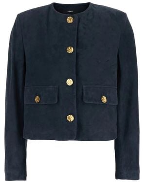 Arma Jassen ,Zwart ,Leer Lorenne Suede Jacket - Blauw