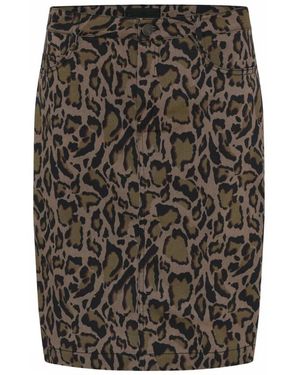 Cro Rokken ,Bruin ,Polyester Luipaardprint Rok - Zwart
