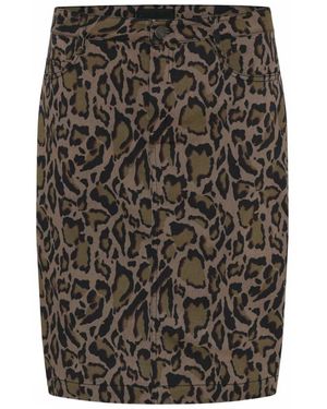 Cro Rokken ,Bruin ,Polyester Luipaardprint Rok - Zwart