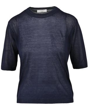 Slowear Tops ,Blauw ,Polyester Maglia Garzata