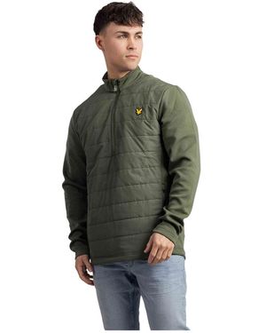Lyle & Scott Baffle Gewatteerde Kwart Rits - Groen