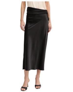 Patrizia Pepe Rokken ,Zwart ,Polyester Gedrapeerde Midi Rok
