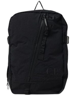 C.P. Company Schwarzer Rucksack Mit Mehreren Fächern