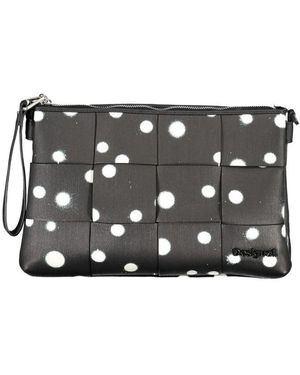 Desigual Polka Dot Bag With Removable Chain Shoulder Strap And Contrast Details - Black