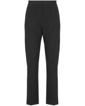 MSGM Pantalones Negros De Lana Cintura Elástica, Mujer, Talla