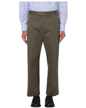 Thom Browne Grüne Klassische Straight-Leg Hose - Grau