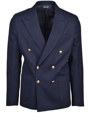 Brian Dales Double-Breasted Jas - Blauw