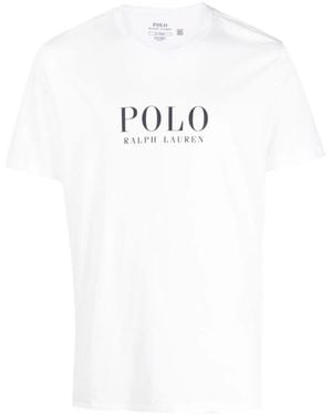 Polo Ralph Lauren Tops ,Wit ,Katoen Logo Print Katoenen T-Shirt