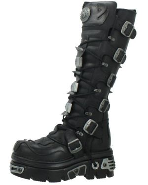 New Rock Lace-Up Boots - Zwart