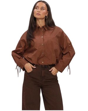 Aaiko Overhemden ,Bruin Blouses Mikkie Strass Co 518