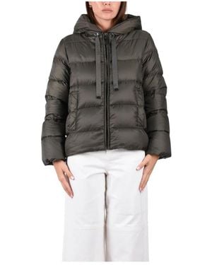 Max Mara Kurze Gesteppte Kapuzenjacke - Schwarz