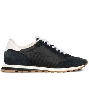Ami Paris Schwarze Sneaker Mit Sticklogo - Blau