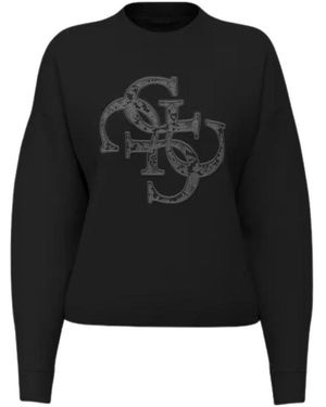 Guess Evelyn Triangle Logo Sweatshirt - Zwart