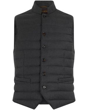 Moorer Jassen ,Grijs ,Wol Puffer Vest - Zwart