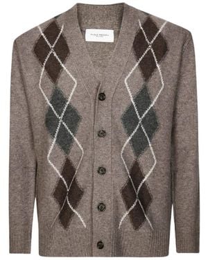 Paolo Pecora Extrafine Merino Woll Cardigan - Braun