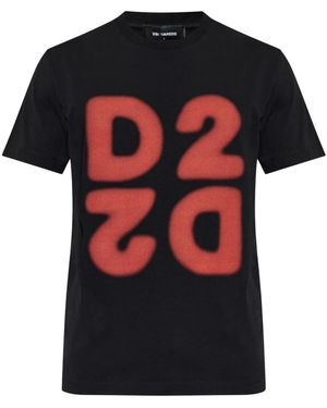 DSquared² Tops ,Zwart ,Katoen Cool Fit Tee