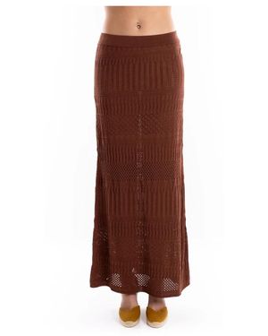 Akep Rokken ,Bruin ,Polyester Gonna Lunga