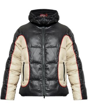 DIESEL Contrast Panel Puffer Jacket - Black