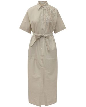 Brunello Cucinelli Shirt Dresses - Natural