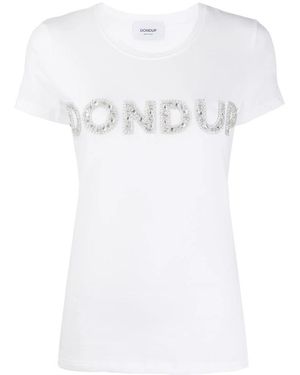 Dondup Tops ,Wit ,Katoen T-Shirt Bianca Logo Sw