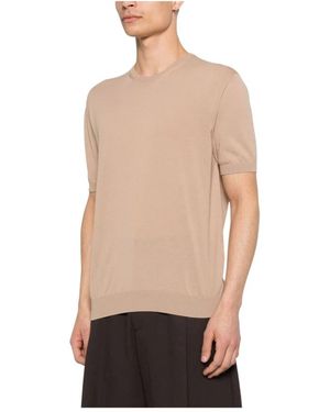 Malo Truien & Vesten ,Katoen T-Shirt Met Ronde Hals - Naturel