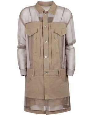 Sacai Shirt Dresses - Natural