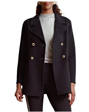 byTiMo Jassen ,Zwart ,Wol Elegante Wollen Blazer