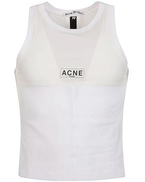 Acne Studios Tops ,Wit ,Logo Tank Top