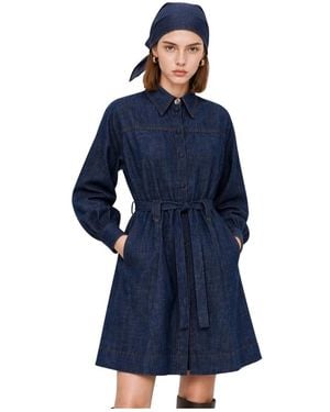 Kocca Kleedjes ,Blauw ,Denim Denim Jurk Lunax