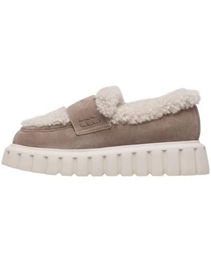 Voile Blanche Schoenen ,Grijs ,Wol Grenelle Mok 2 Fur - Naturel