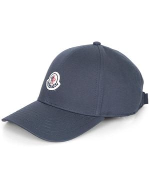 Moncler Logo Op De Voorkant. Gebogen Klep - Blauw