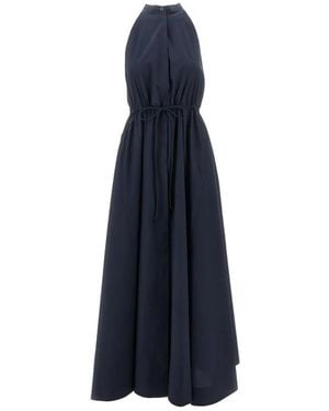 Emporio Armani Cotton Poplin Long Dress - Blue