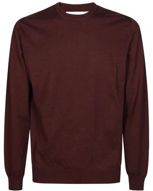 Alpha Studio Round-Neck Knitwear - Brown
