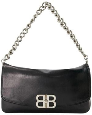 Balenciaga Schwarze Soft Flap Schultertasche