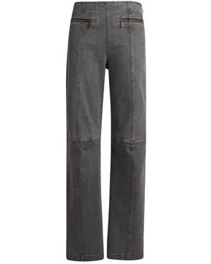 Etro Graue Jeans Mit Seitlichem Reißverschluss