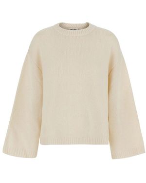 Soft Goat Truien & Vesten ,Wol Trui Met Ronde Hals - Naturel