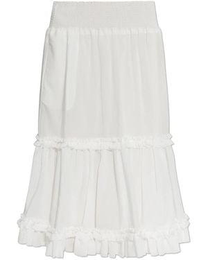 Balmain Rokken ,Wit ,Lange Rok Met Ruches