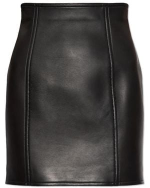 Balmain Korte Rok Van Lamsleer - Zwart