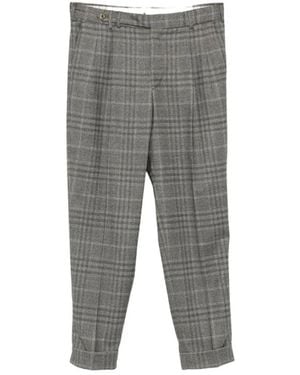 PT Torino Broeken ,Grijs ,Leer Edge Alternative Fit Stretch Fancy Flannel Pantalon