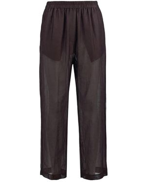 Jucca Badmode ,Bruin ,Katoen Semi-Transparante Mousseline Broek - Grijs