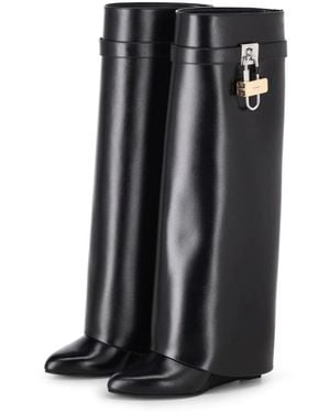Givenchy Lederstiefel Mit Shark Lock Detail - Schwarz