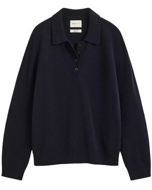 GANT Superfine Lambswool Rugger - Blauw