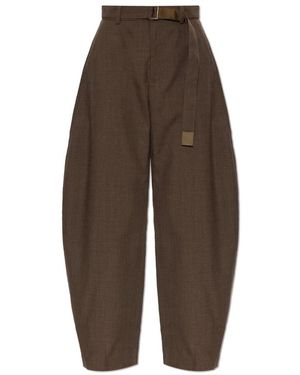 Sacai Wide Trousers - Marrón