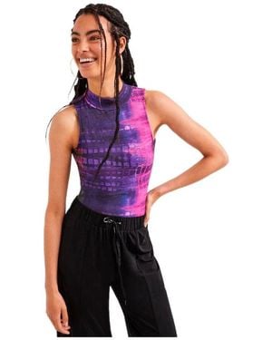 Desigual Sleeveless Tops - Purple