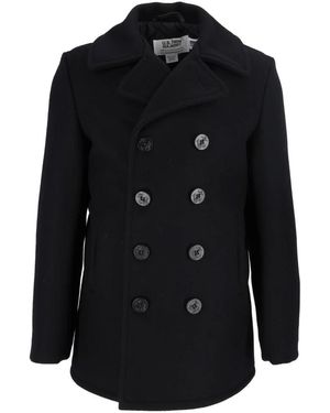 Schott Nyc Double-Breasted Coats - Negro
