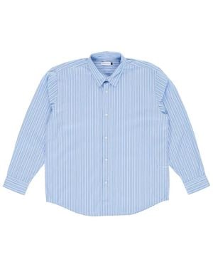 Pop Trading Co. Gestreiftes Logo-Shirt Weiß Blau