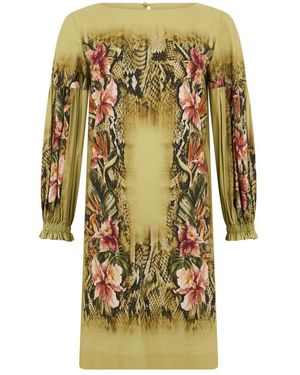 Alberta Ferretti Korte Jurk Met Dieren- En Bloemenprint - Meerkleurig