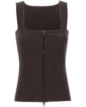 Courreges Sleeveless Tops - Brown