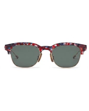 Thom Browne Accessoires ,Bruin ,Ovale Zonnebril
